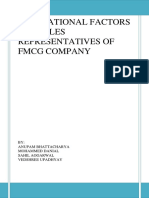 Motivational Factors For Sales Representatives of FMCG Company