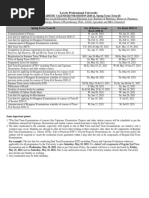 Academic Calendar For All Full Time Programmes For Spring Term (Term II) 2020-21