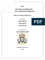 To Study of Type of Welding Joints Department of Mechanical Engineering