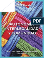 Autonomia Interlegalidad y Comunidad - FUNPROEIB Andes - 2020