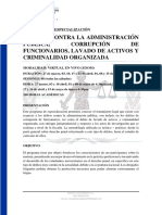 Estructura Delitos Contra La Administración Pública, Corrupción de Funcionarios