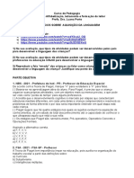 Exercícios Sobre Aquisição Da Linguagem - Com Gabarito