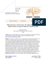 Artigo - Educação para Democracia - Anisio Teixeira