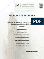 Objetivo de La Tasa de Interes en La Politica Monetaria en Mexico