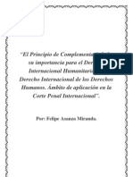 El Principio de Complementariedad y Su Importancia para El Derecho Internacional Humanitario y El Derecho Internacional de Los Derechos Humanos - Ámbito de Aplicación en La Corte Penal Internacional