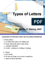 Types of Letters: Dr. Sjeddie R. Watung, MAP