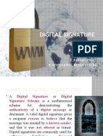 Digital Signature: Presented by K.ANITHA (19065) T.DIVYA (19074) T.PAVAN (19082) P.Venu Gopal Reddy (19104)