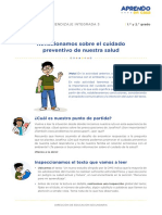 Reflexionamos Sobre El Cuidado Preventivo de Nuestra Salud: ¿Cuál Es Nuestro Punto de Partida?