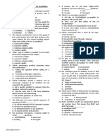 Assessment and Evaluation of Learning: A. Essay Test B. Performance Test C. Completion Test D. Multiple Choice Test