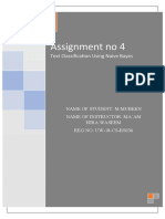 Assignment No 4: Text Classification Using Naive Bayes