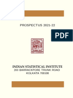 PROSPECTUS 2021-22: Indian Statistical Institute