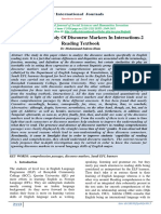 An Analytical Study of Discourse Markers in Interactions-2 Reading Textbook