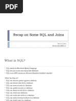 Recap On Some SQL and Joins: Bernie Lydon Bernie - Lydon@dbs - Ie