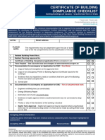 Certificate of Building Compliance Checklist: Existing Buildings (All Classes) - Unauthorised Work or Strata