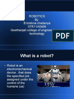 Robotics by B.krishna Chaitanya 07R11A0409 Geethanjali College of Engineering and Technology