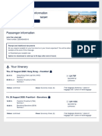 Ticket Details & Travel Information: Lufthansa Booking Code: T6Tdpt