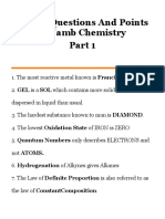 Jamb Chemistry 2021 Key Points