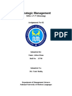 Assignment No 2 Strategic Management (Abbas Khan MBA 1.5)