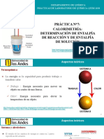 Práctica N°7 - Calorimetría - Determinación de Entalpía de Reacción y de Entalpía de Solución