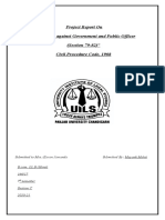 Project Report On "Suits by or Against Government and Public Officer (Section 79-82) " Civil Procedure Code, 1908