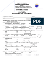 Mathematics 9: Department of Education