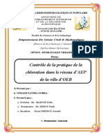 Contrôle de La Pratique de La Chloration Dans Le Réseau d'AEP de La Ville d'OEB