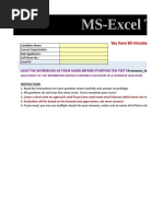 MS-Excel Test: Save The Workbook As Your Name Before Starting The Test