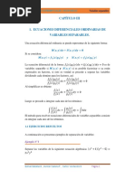 Capitulo III (Ecuaciones Diferenciales Ordinarias de Variables Separables)