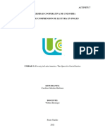 ACTIVITY 7 Poverty in Latin America. The Quest For Social Justice