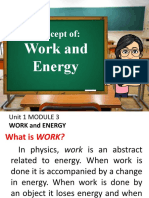 Recall Concept Of:: Work and Energy