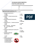 Soal Pas Bahasa Inggris Semester Ii TAHUN PELAJARAN 2020 / 2021