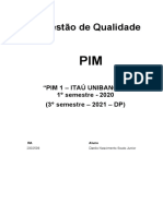 PIM 1 Gestão de Qualidade 1 Semestre