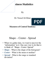 Business Statistics: Measures of Central Tendency