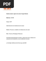 Actividad de Aprendizaje 5. Análisis y Aplicación de Los Métodos de Evaluación de Inventarios en Una Institución de Salud.