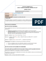 Guia # 4 Multiplicacion de Polinomios Matematicas