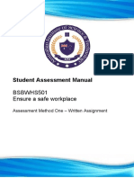 Student Assessment Manual: BSBWHS501 Ensure A Safe Workplace