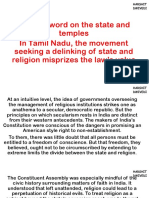 The Last Word On The State and Temples in Tamil Nadu, The Movement Seeking A Delinking of State and Religion Misprizes The Law's Value