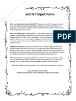 Parent IEP Input Form