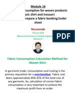 Fabric Consumption For Woven Products (Basic Shirt and Trouser) 2. How To Prepare A Fabric Booking/order Sheet