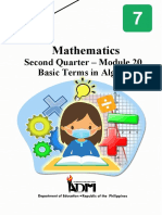 Basic Terms in Algebra Second Quarter - Module 20: Mathematics