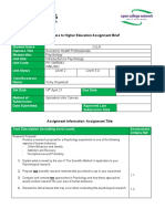 Introduction To Psychology Assignment Brief