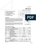 Advanced Process Technology Ultra Low On-Resistance Dynamic DV/DT Rating 175°C Operating Temperature Fast Switching Fully Avalanche Rated