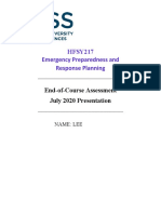 HFSY217 Emergency Preparedness and Response Planning: End-of-Course Assessment July 2020 Presentation