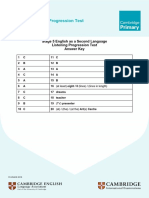 Cambridge Primary Progression Test Answer Key