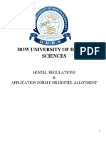 Dow University of Health Sciences: Hostel Regulations & Application Form F or Hostel Allotment