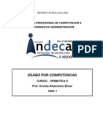 Sílabo Por Competencias: Escuela Profesional de Computacion E Informatica-Administracion