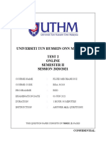 Universiti Tun Hussein Onn Malaysia Test 2 Online Semester Ii SESSION 2020/2021