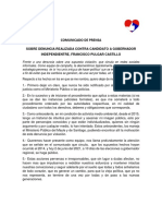 Comunicado de Prensa Francisco Pulgar Castillo