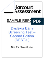 Sample Report: Dyslexia Early Screening Test - Second Edition (DEST-2)