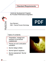 Burner - Standard Requirements: Technical Development Program For Process Performance Engineers